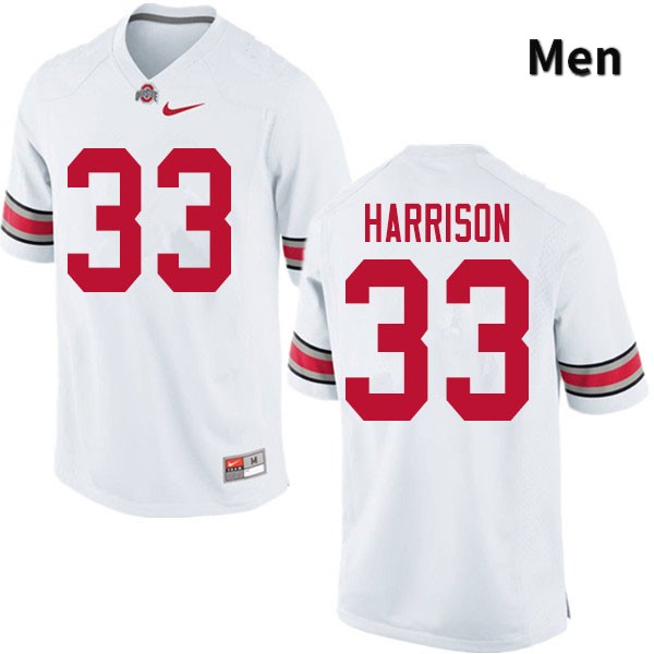 Ohio State Buckeyes Zach Harrison Men's #33 White Authentic Stitched College Football Jersey